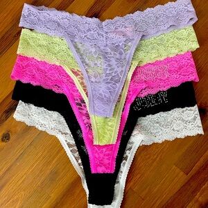 Set of five NWT size large Juicy Couture thongs